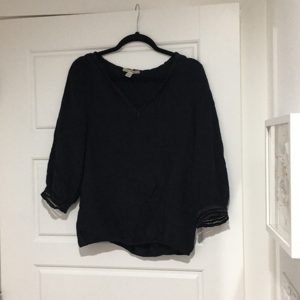 trinity 100% silk long sleeve blouse size S